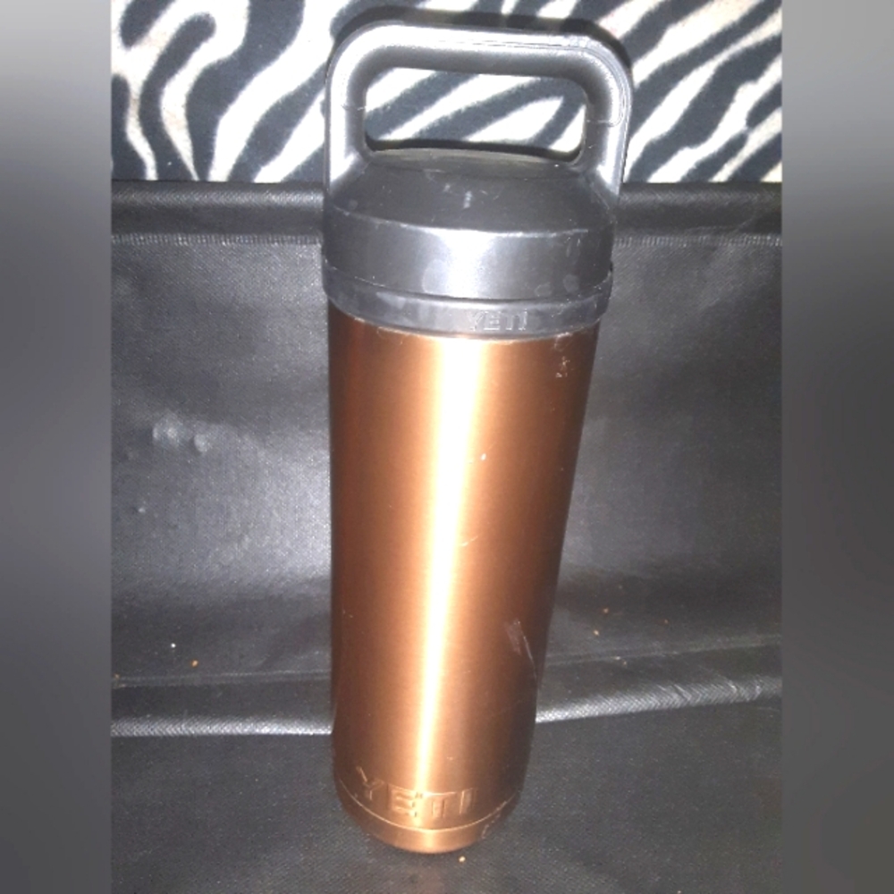 Yeti Copper and Black Travel Mug